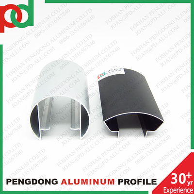 6M Length Plata Mate Black Wooden Color Aluminium Handrail Profiles With Bronze Anodized Finish And Different Sizes