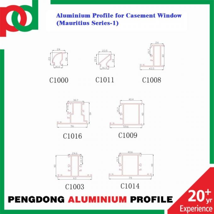 Nhôm profile to make doors and các cửa sổ in Mauritius