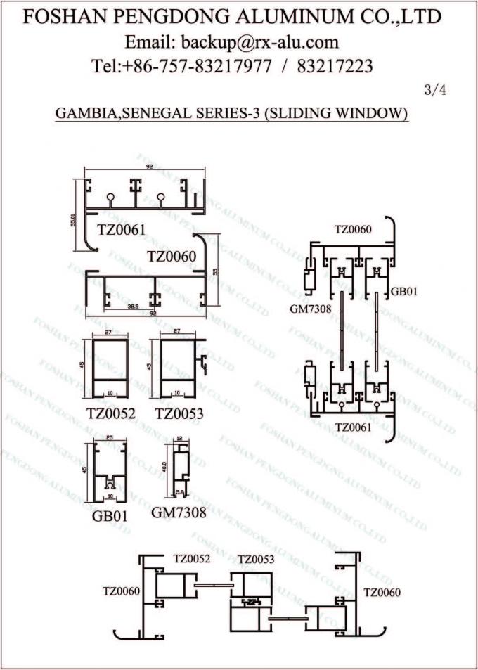 Hot Sell Gambia Nhôm profile for window