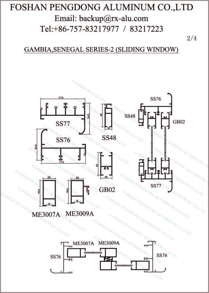 Hot Sell Gambia Nhôm profile for window